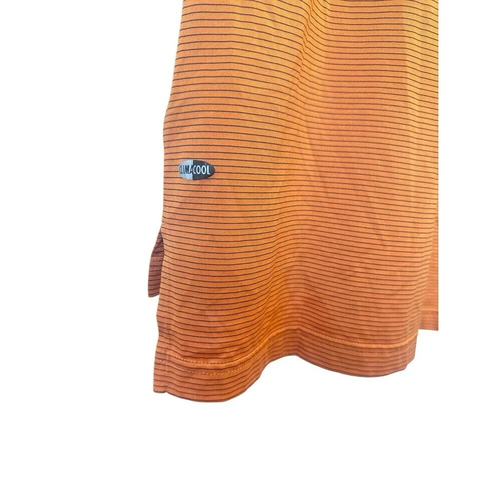 Adidas ClimaCool Polo Shirt Men’s M Orange Striped Royal Dornoch Golf Club
